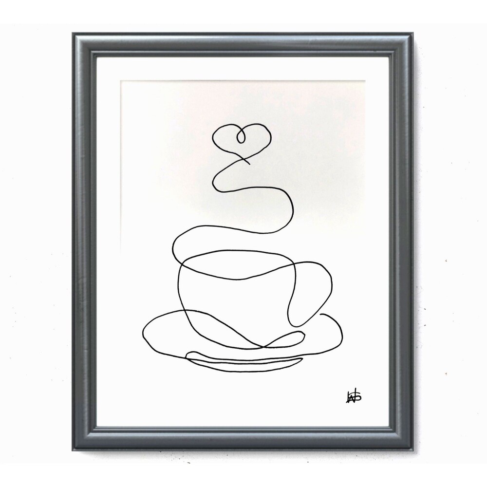WS original coffee painting 14X11 Gallery Paper modern expressionist wall art